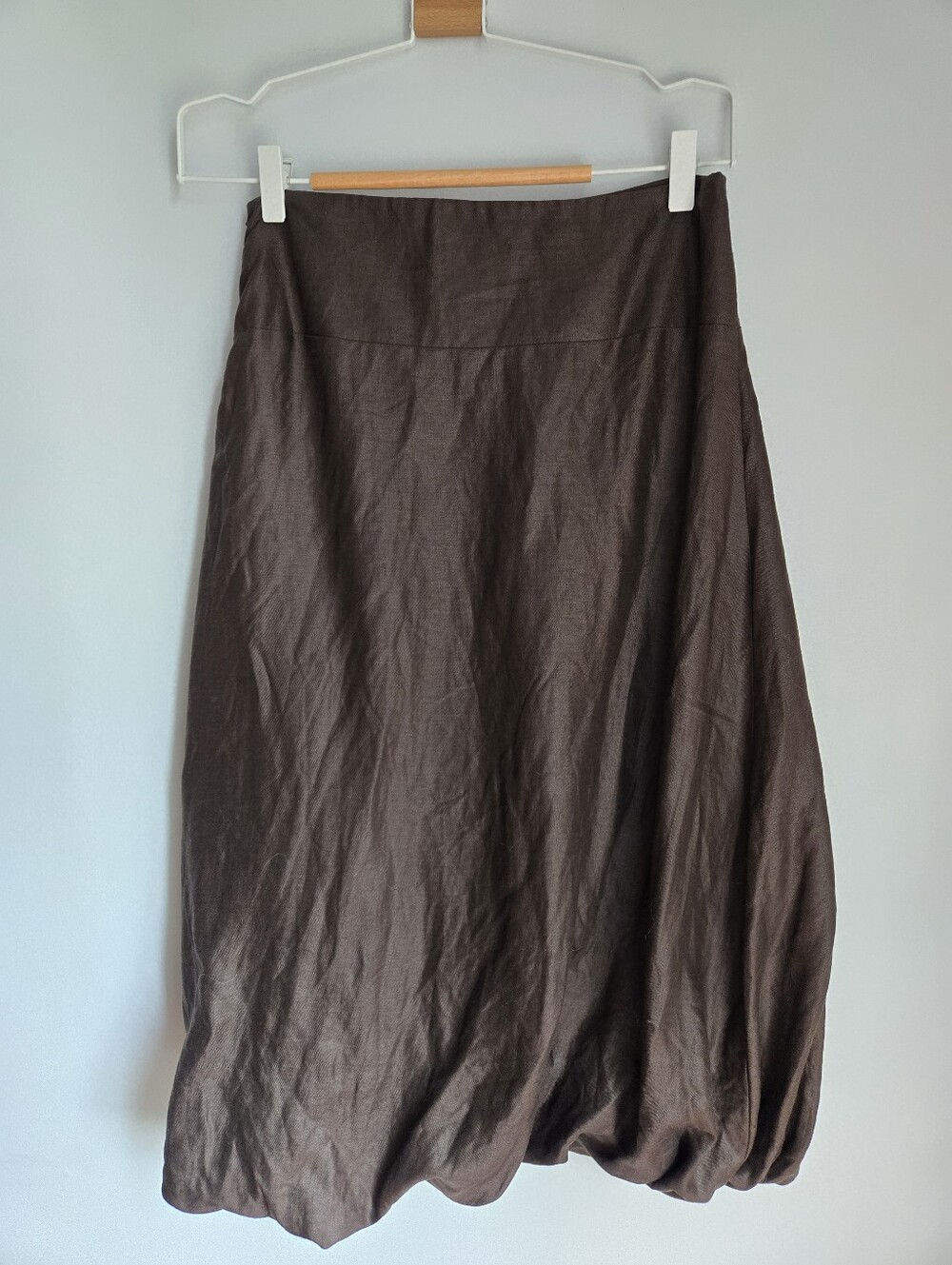 SARA PACINI Brown Balloon Hem Midi Skirt